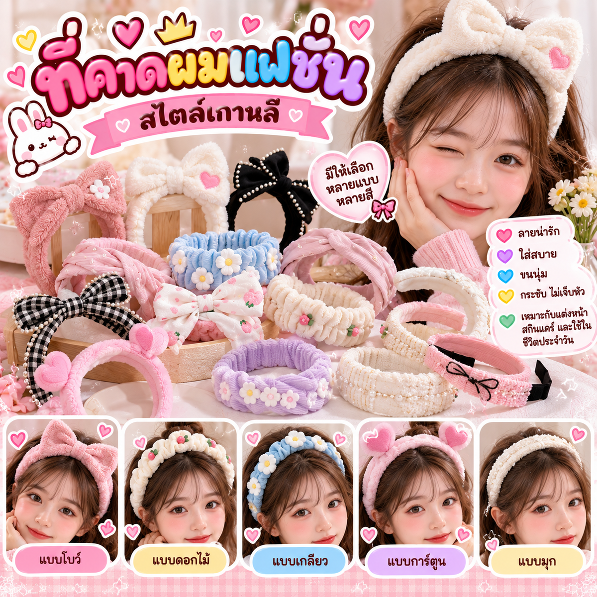 ที่คาดผมแฟชั่นสไตล์เกาหลี